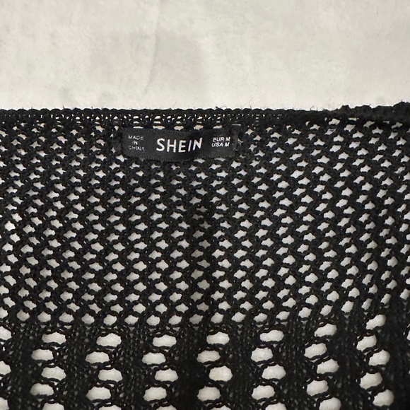 SHEIN LADIES BEACH COVER SWIMSUIT COVERUP BLACK SIZE MEDIUM - Picture 2 of 3